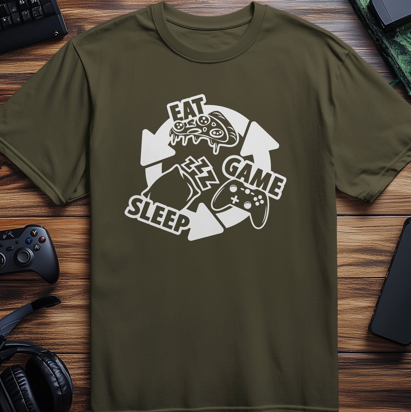 Eat Sleep Game Recycle Logo T-shirt