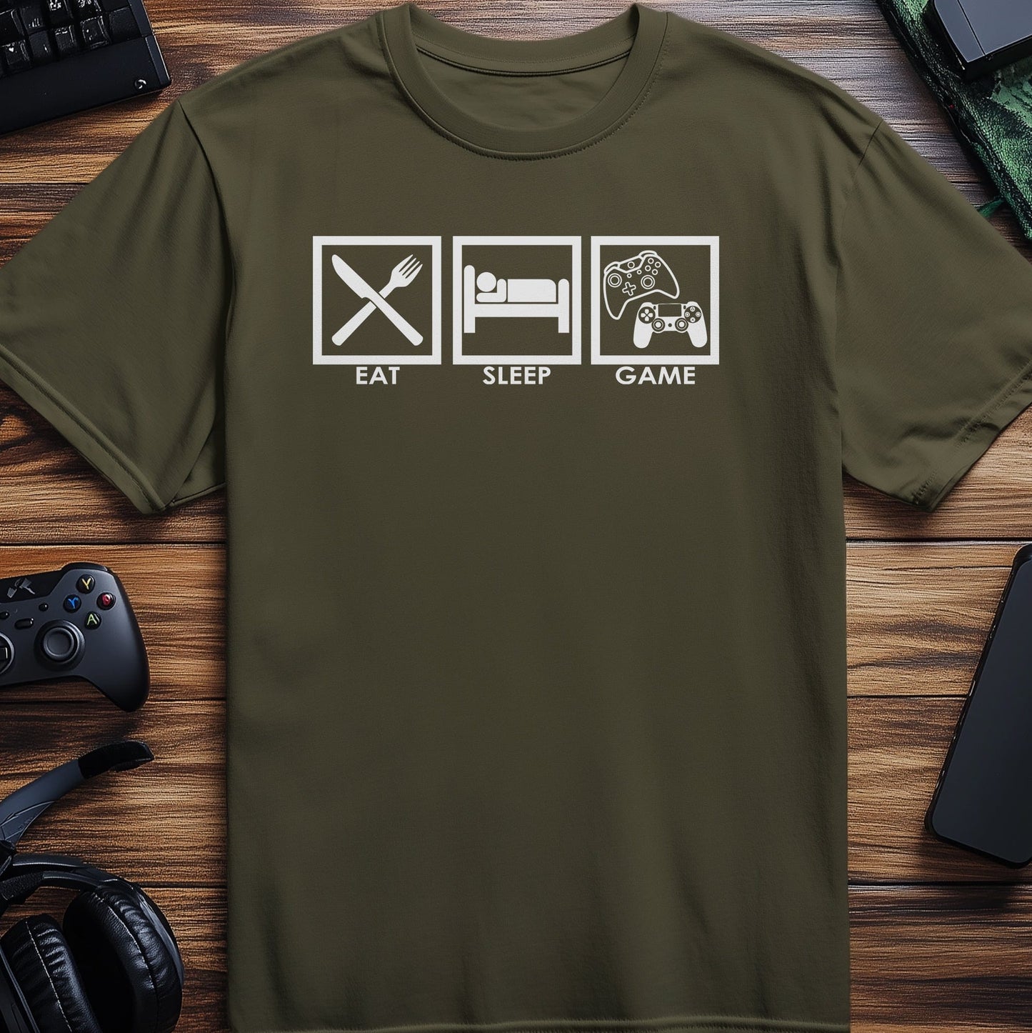 Eat Sleep Game Repeat T-shirt Style001
