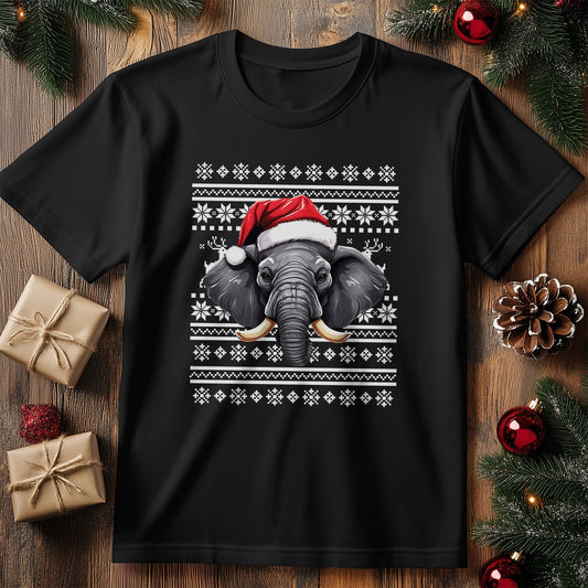 Elephant Santa Hat T-Shirt - Jolly
