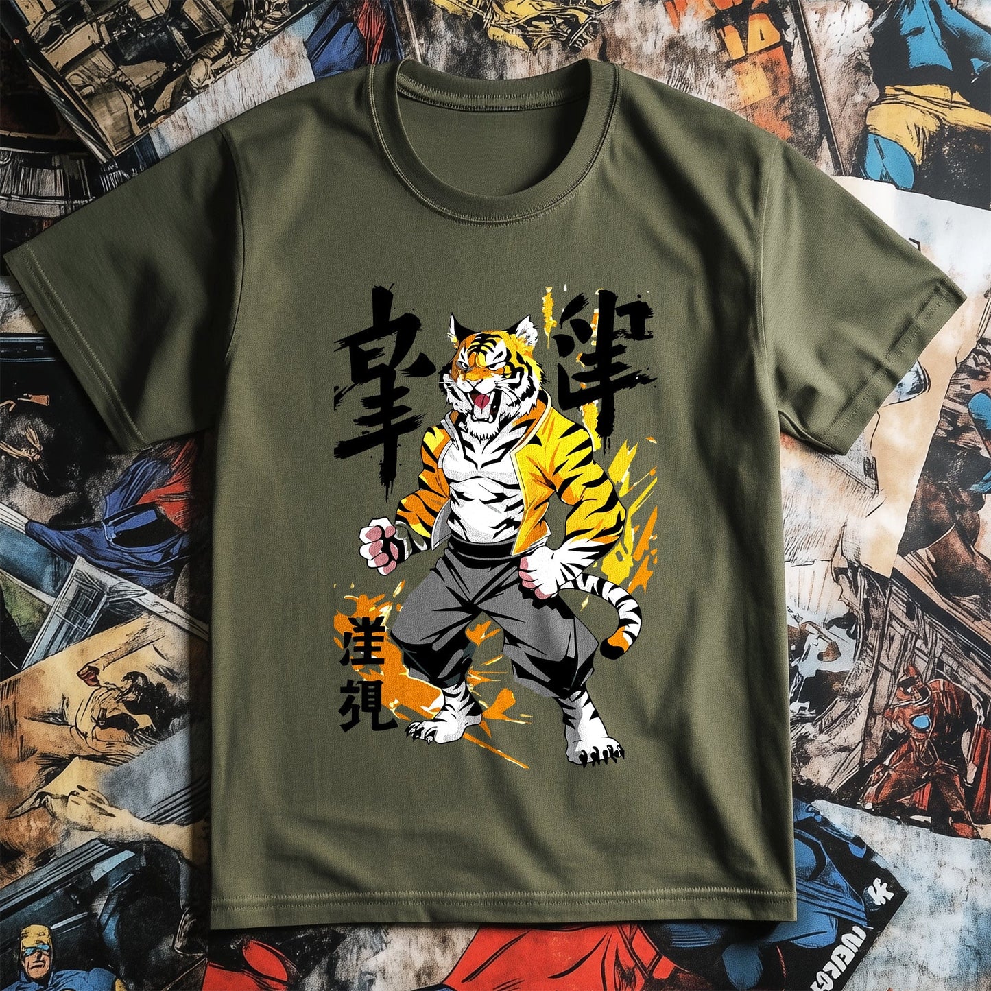 Strong Tiger Anime T-shirt