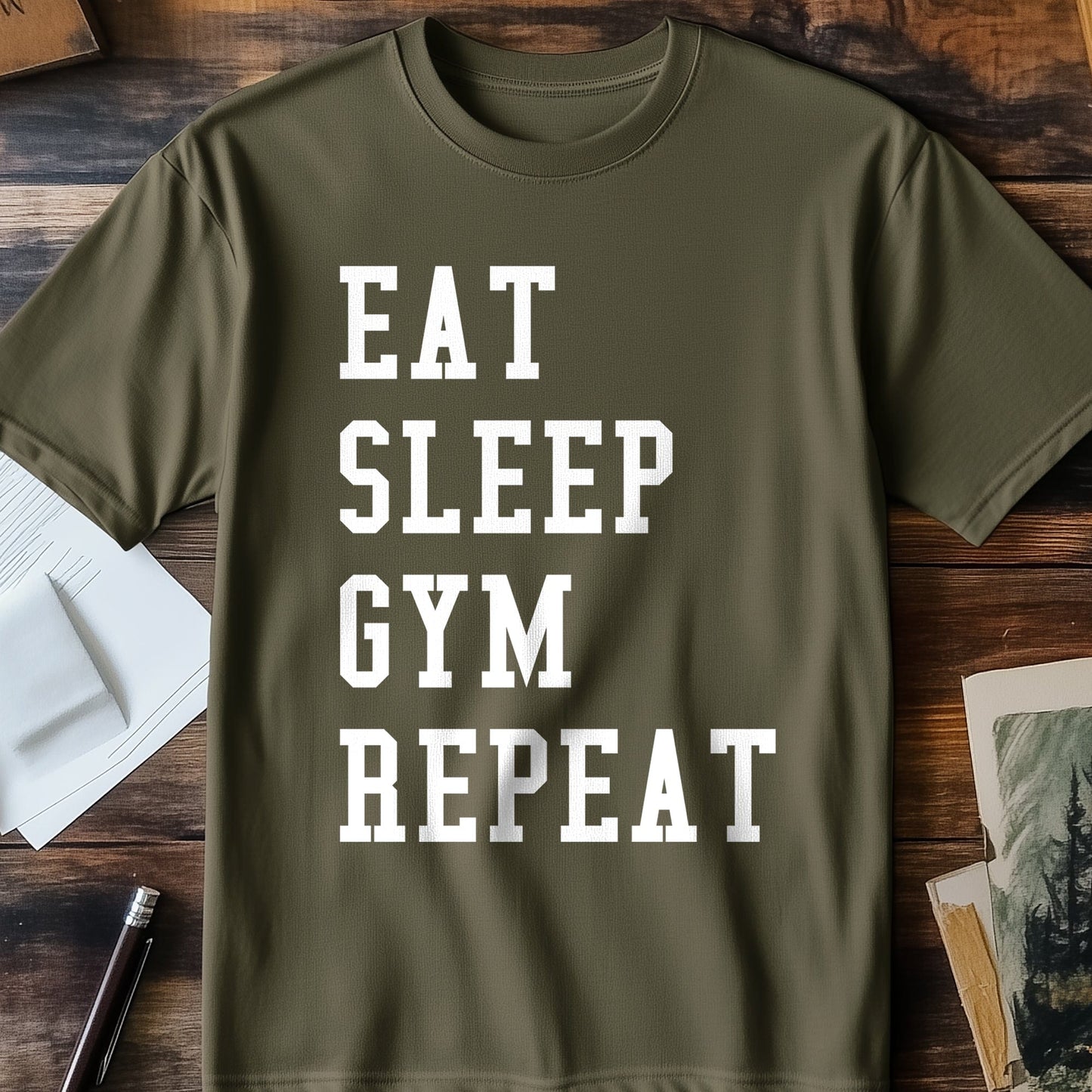 Eat-Sleep-Gym Repeat T-Shirt - Unisex