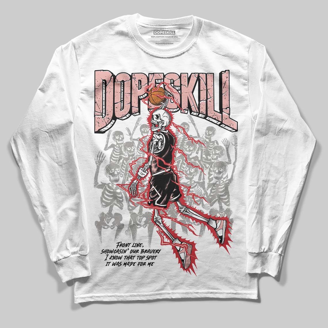 Rust Pink 1s 2025 DopeSkill Long Sleeve T-Shirt Thunder Dunk Graphic