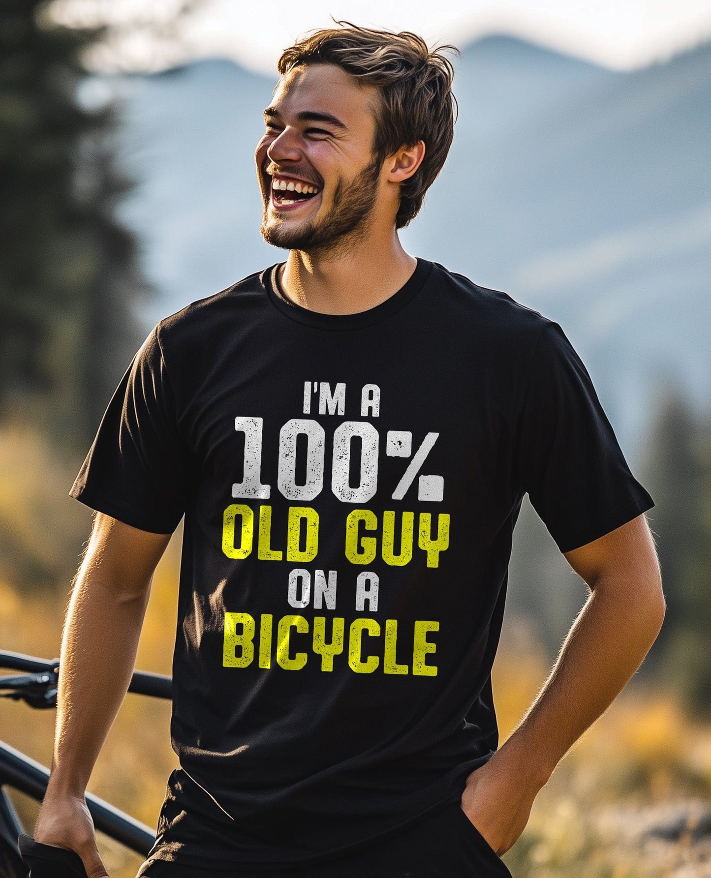 100% Old Guy on a Bicycle T-shirt