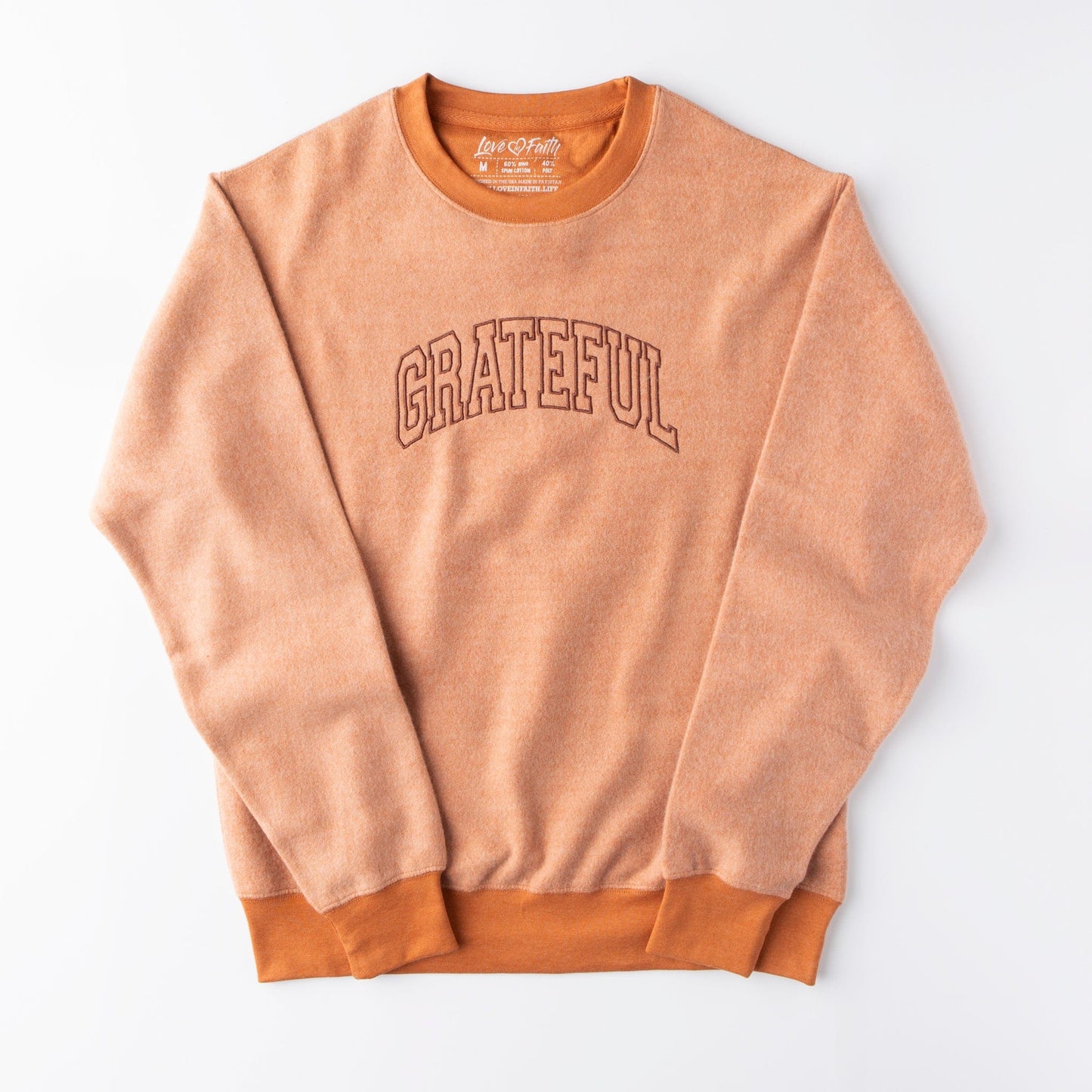 Embroidered Grateful Varsity Fuzzy Sweatshirt - 20