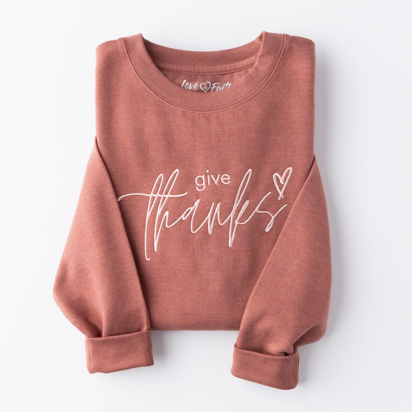 Embroidered Give Thanks Sweatshirt - 5