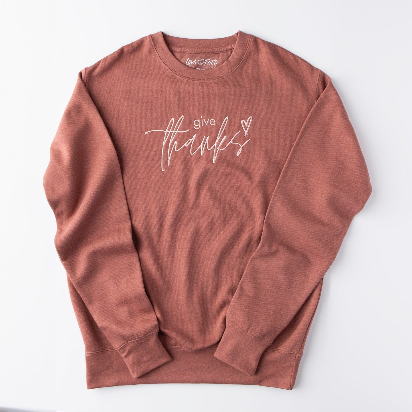 Embroidered Give Thanks Sweatshirt - 5