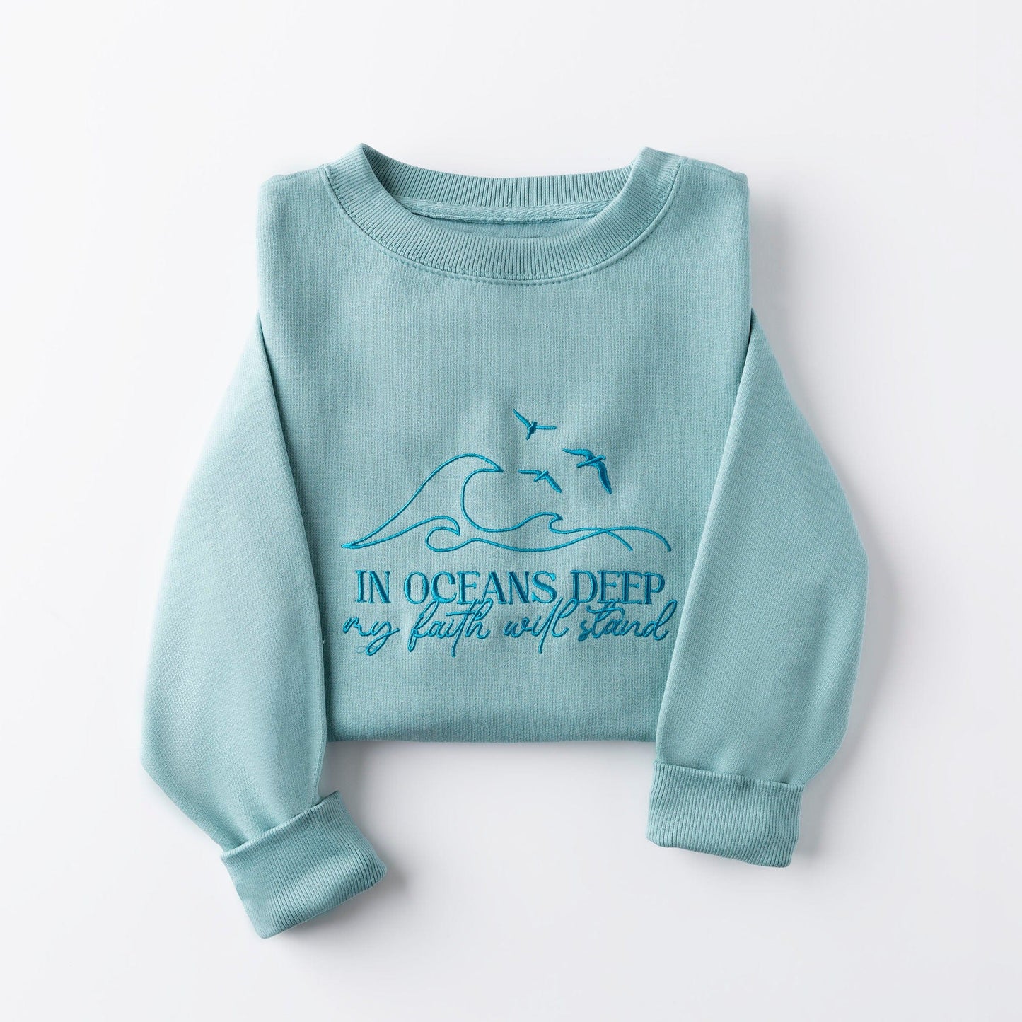 Embroidered Oceans Deep Sweatshirt