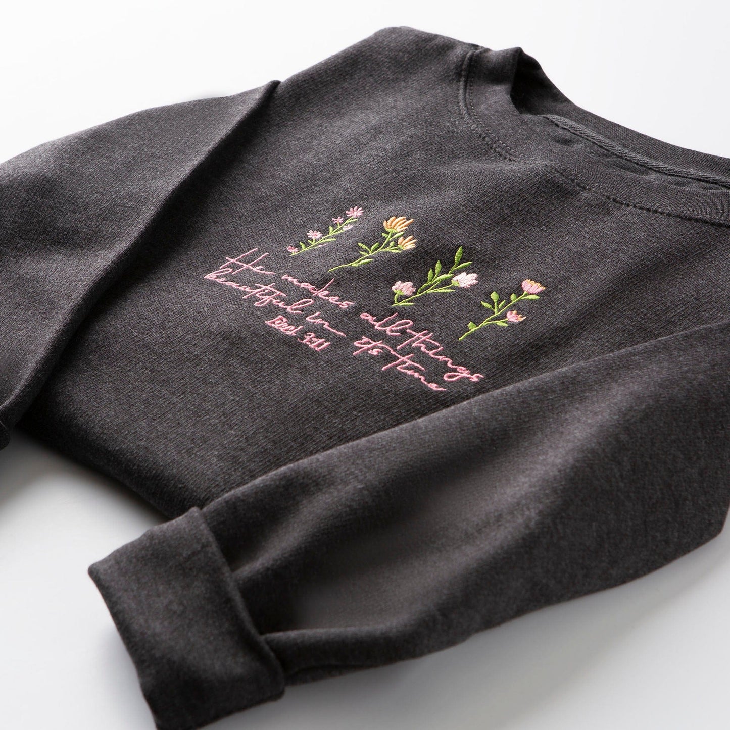 Embroidered He Makes All Things Beautiful Sweatshirt Style001