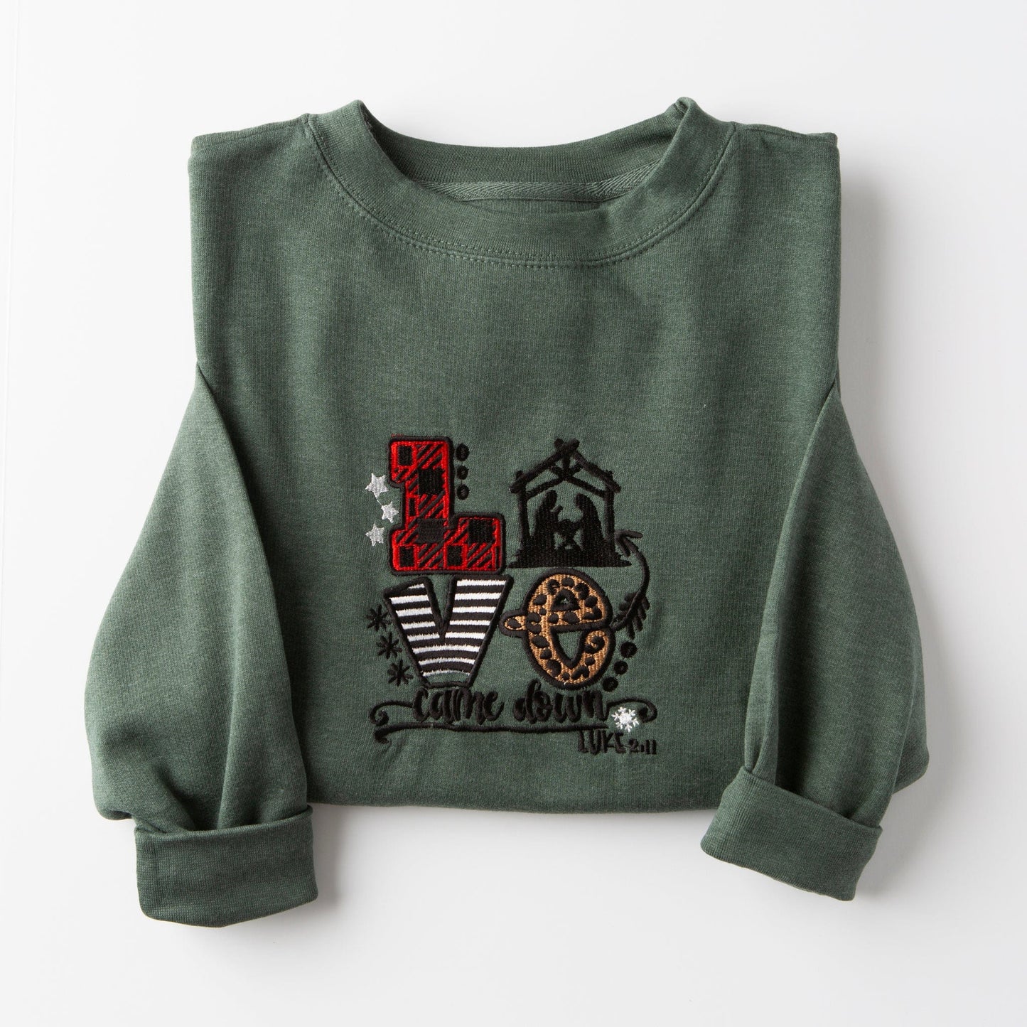 Embroidered Love Came Down Sweatshirt Style001