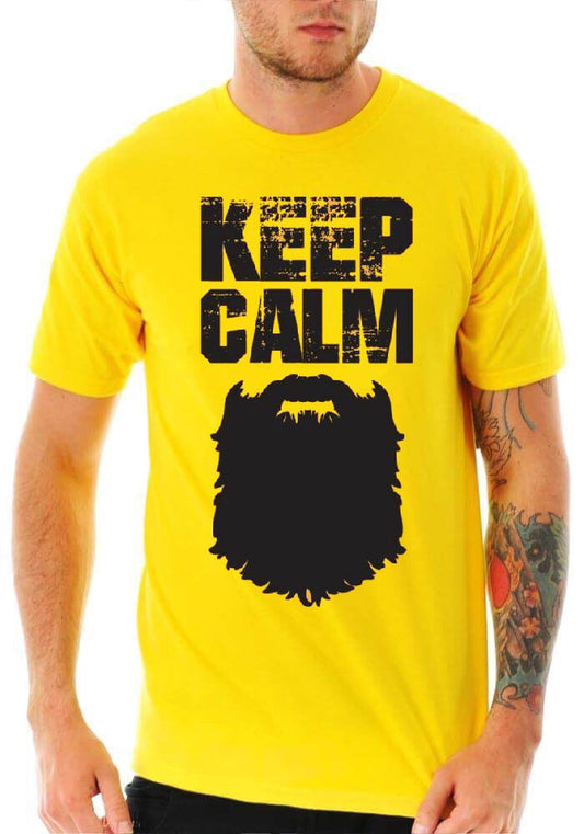 Keep Calm Beard Yellow T-Shirt