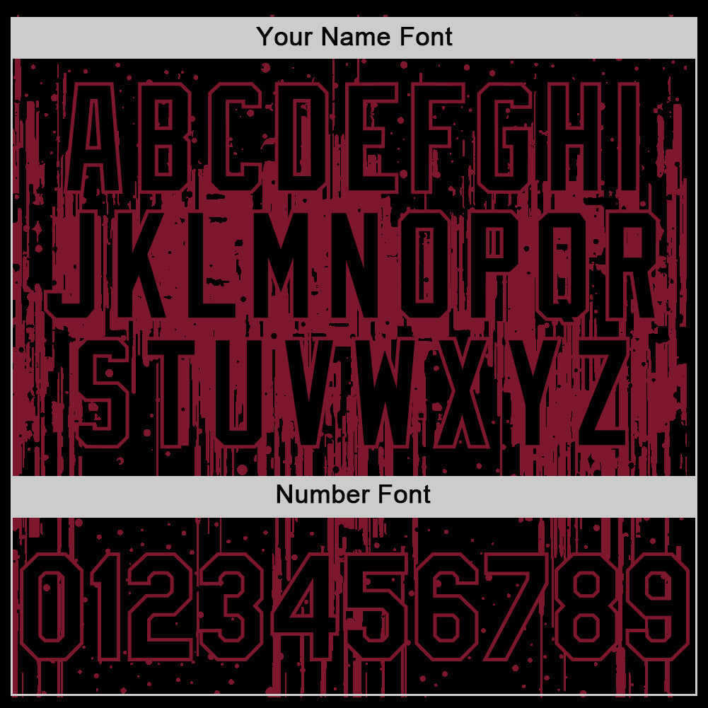 Custom Black Crimson 3D Pattern Design Dripping Splatter Art Authentic Baseball Jersey