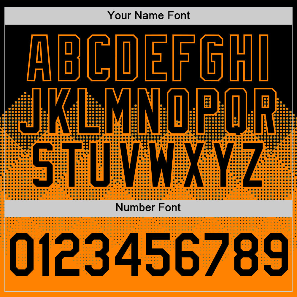 Custom Black Bay Orange 3D Pattern Design Gradient Square Shapes Authentic Baseball Jersey