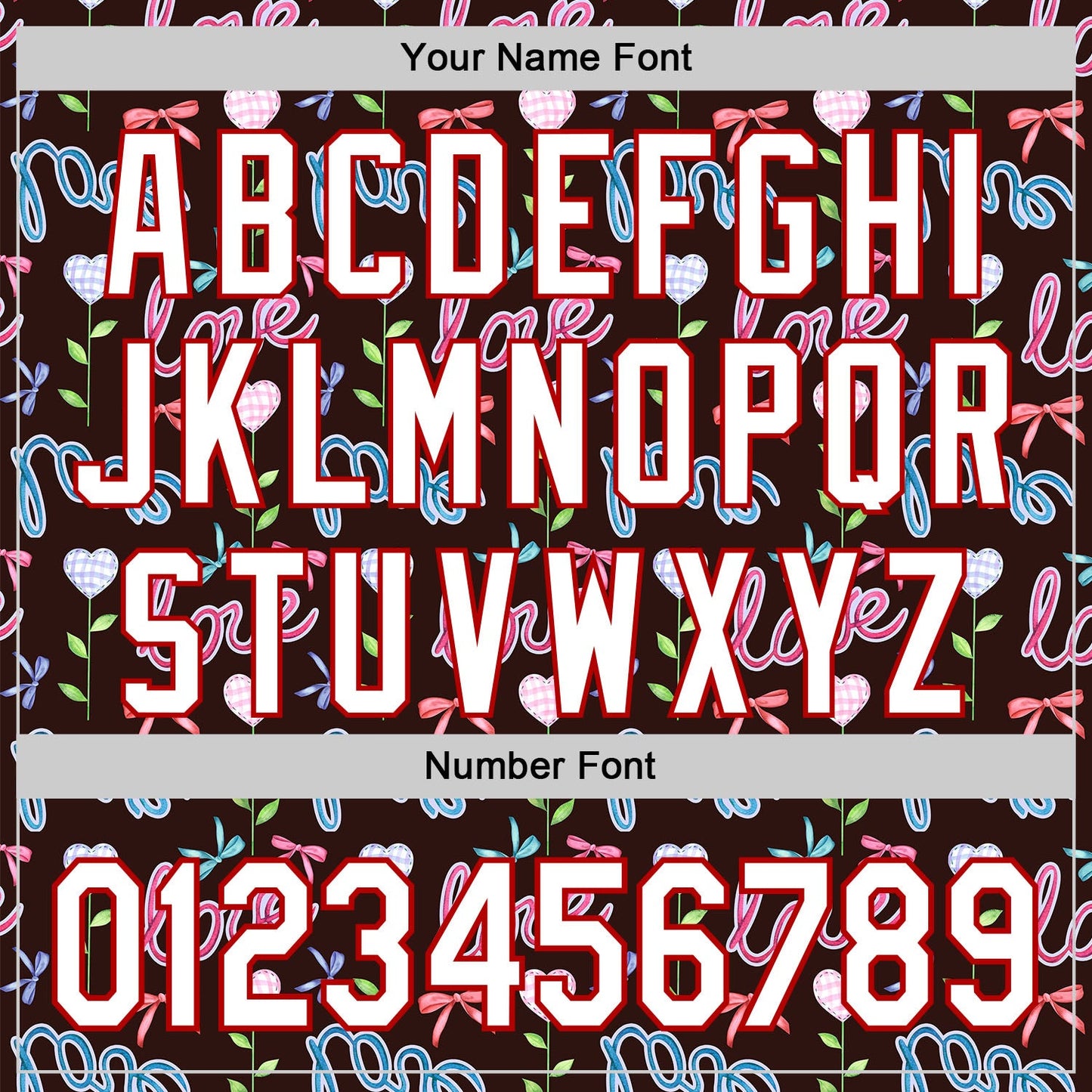 Custom Brown White-Red 3D Pattern Design Mother's Day Love Authentic Baseball Jersey