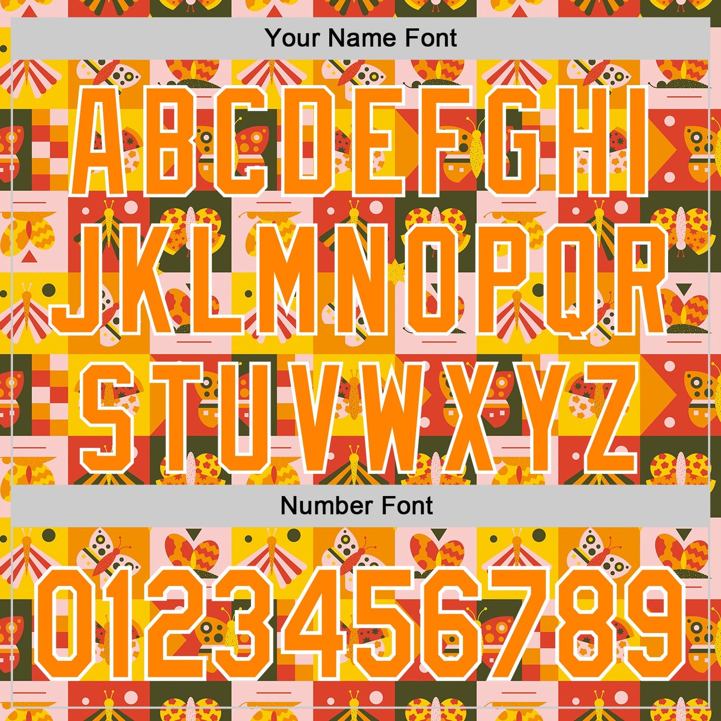 Custom Bay Orange White 3D Ambartive Checkered Butterfly Pattern Authentic Baseball Jersey