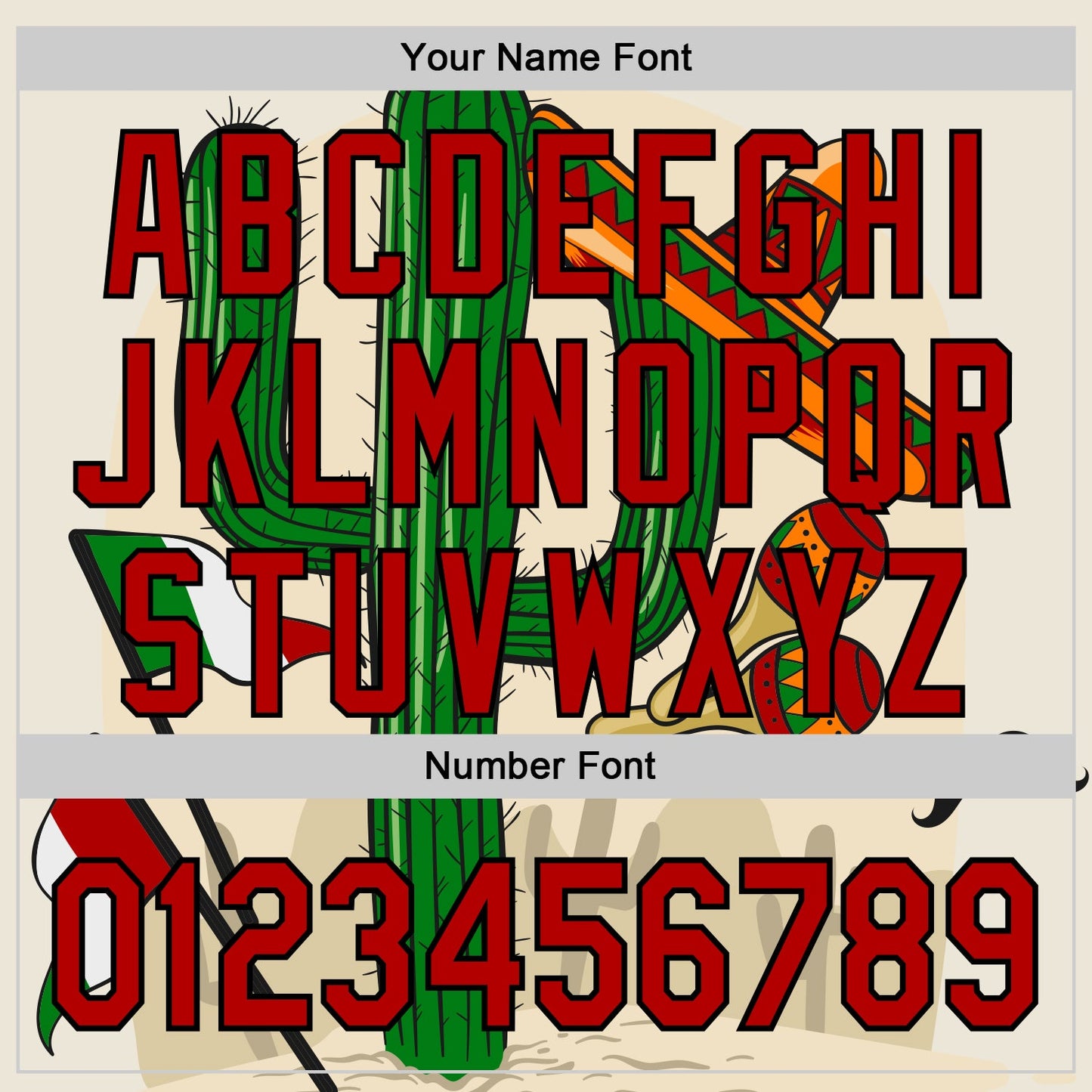 Custom Cream Red-Black 3D Mexican Festival Cactus Sombrero And Flag Cinco de Mayo Authentic Baseball Jersey