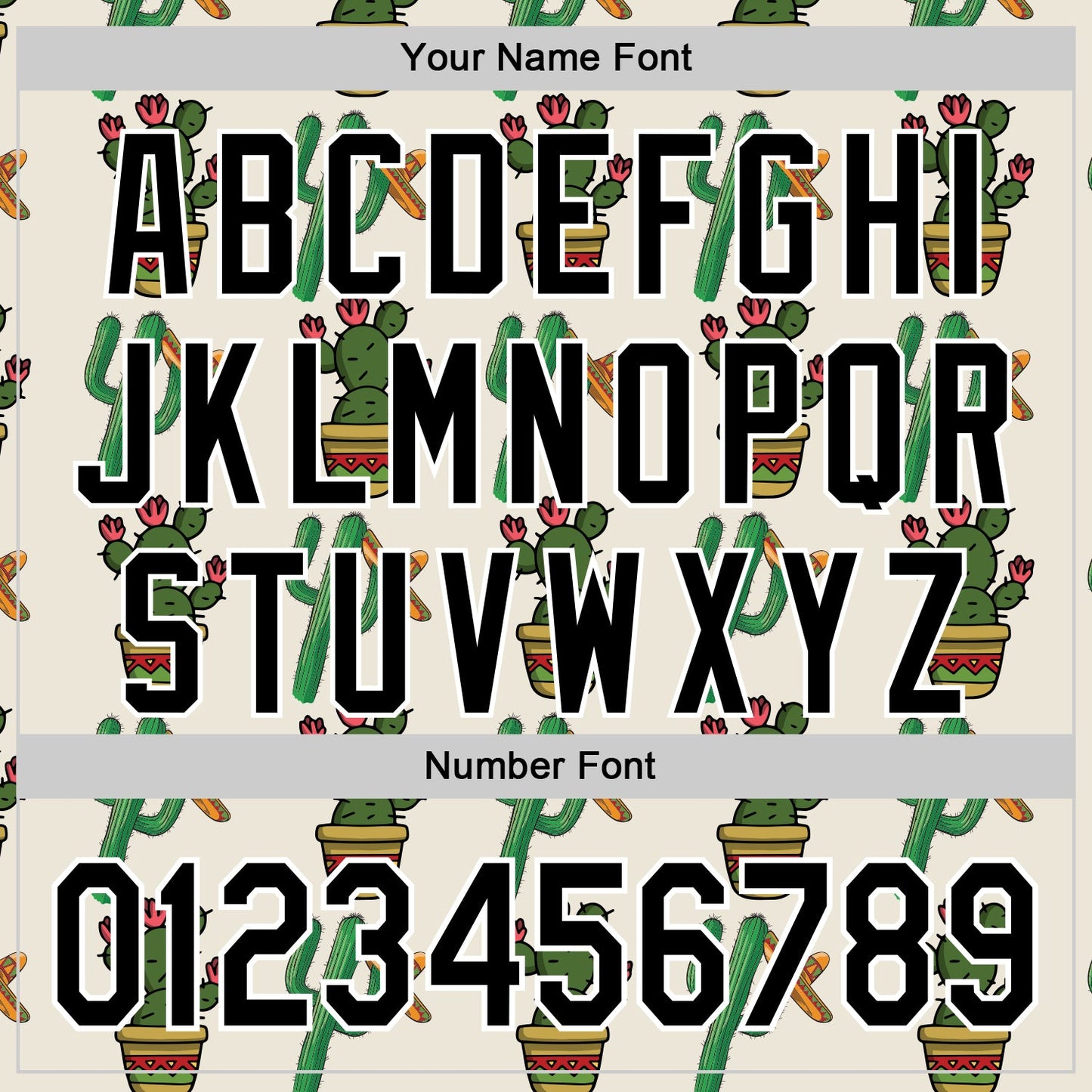 Custom Cream Black-White 3D Mexican Cactus Authentic Baseball Jersey