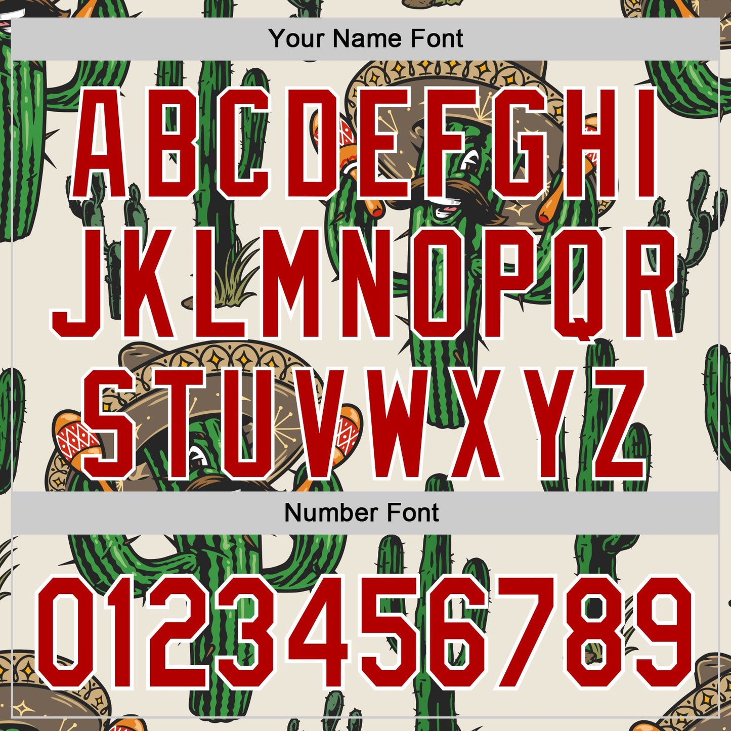 Custom Cream Red-White 3D Mexican Cactus Authentic Baseball Jersey