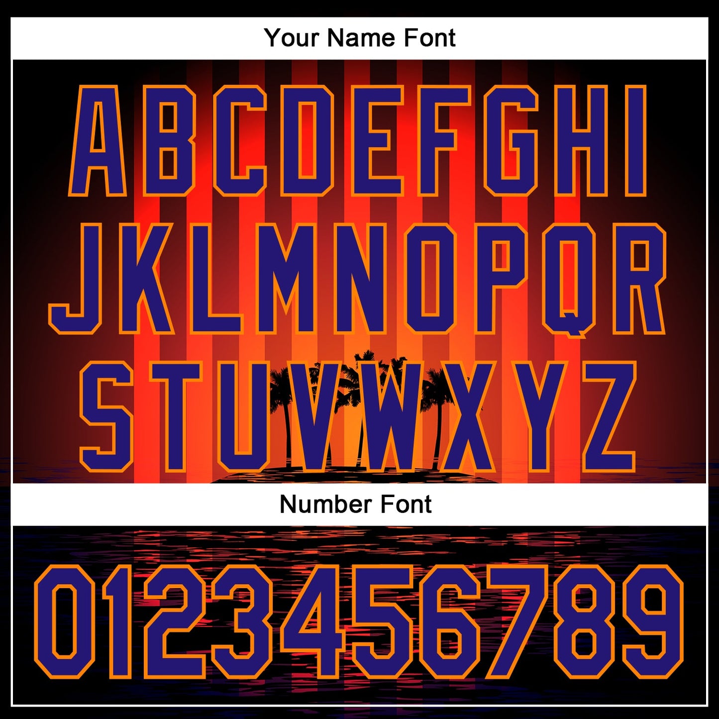 Custom Black Dark Purple-Bay Orange 3D Pattern Design Rave Psychedelic Tropical Palm Tree Authentic Baseball Jersey