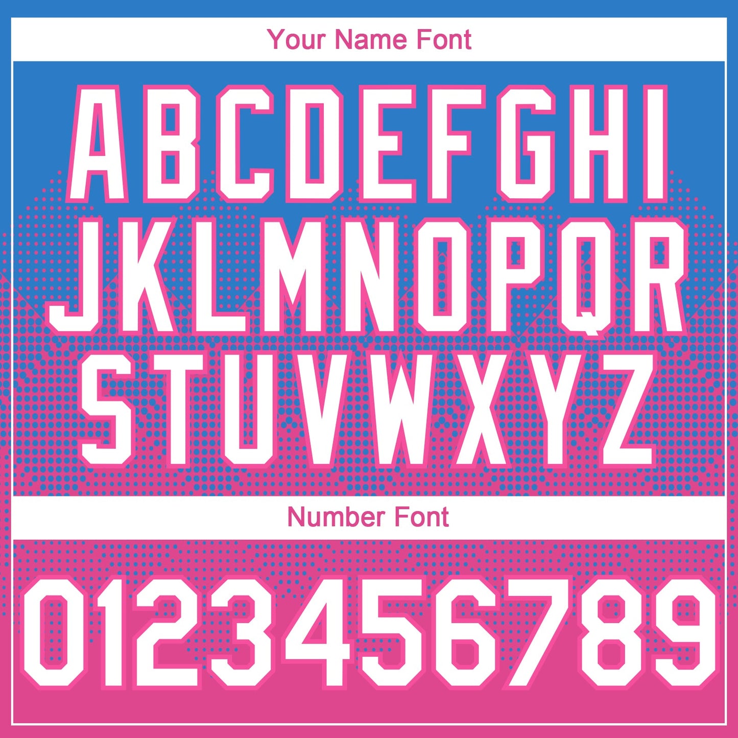 Custom Electric Blue White-Pink 3D Gradient Square Shape Authentic Baseball Jersey