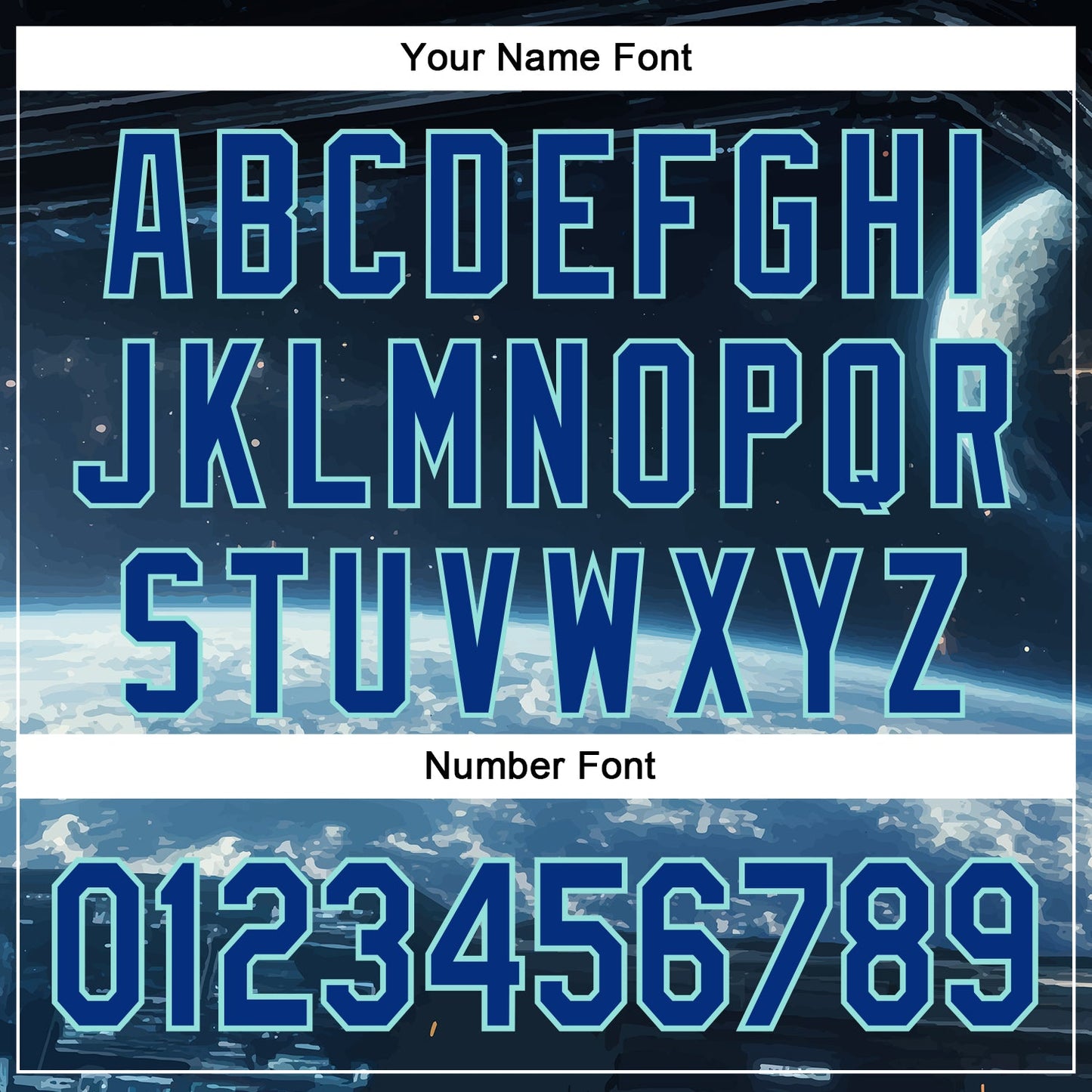 Custom Black Royal-Ice Blue 3D Pattern Design Outer Space Starships Authentic Baseball Jersey