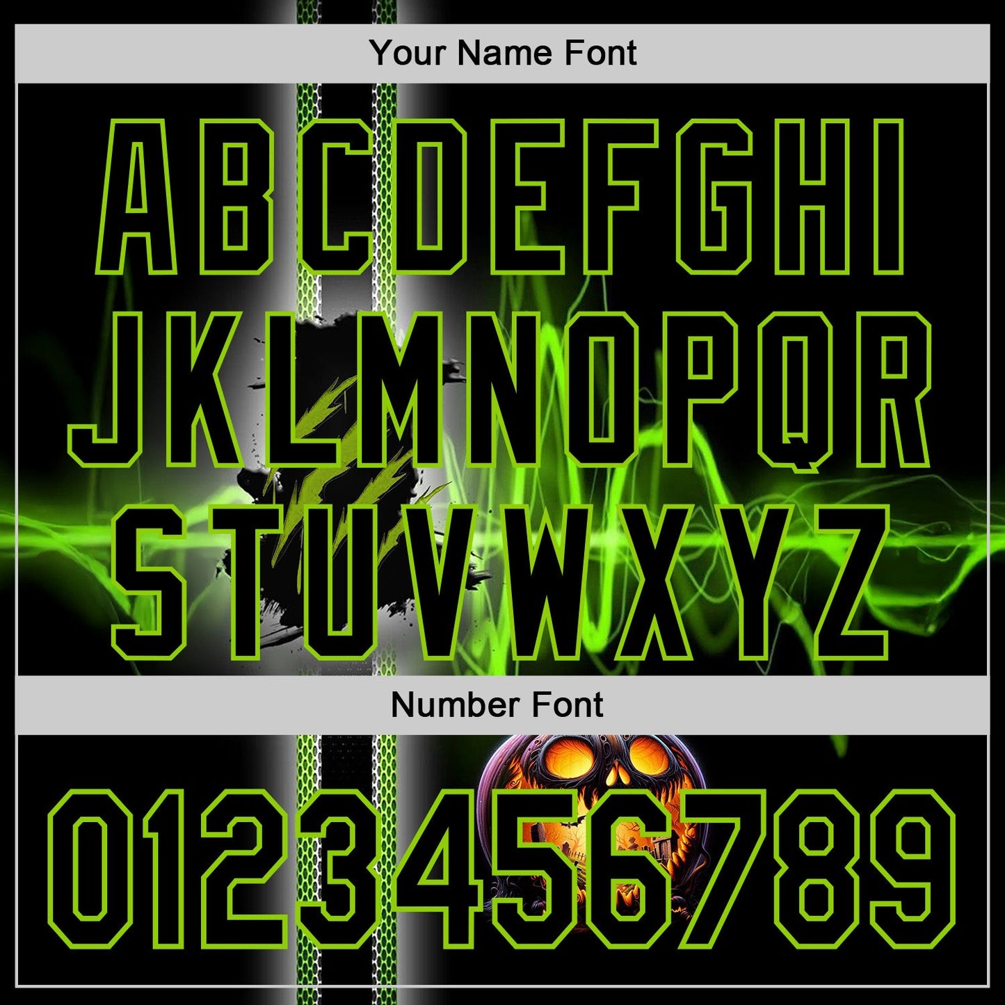 Custom Black Neon Green 3D Halloween Spooky Pumpkin Scratch Authentic Baseball Jersey