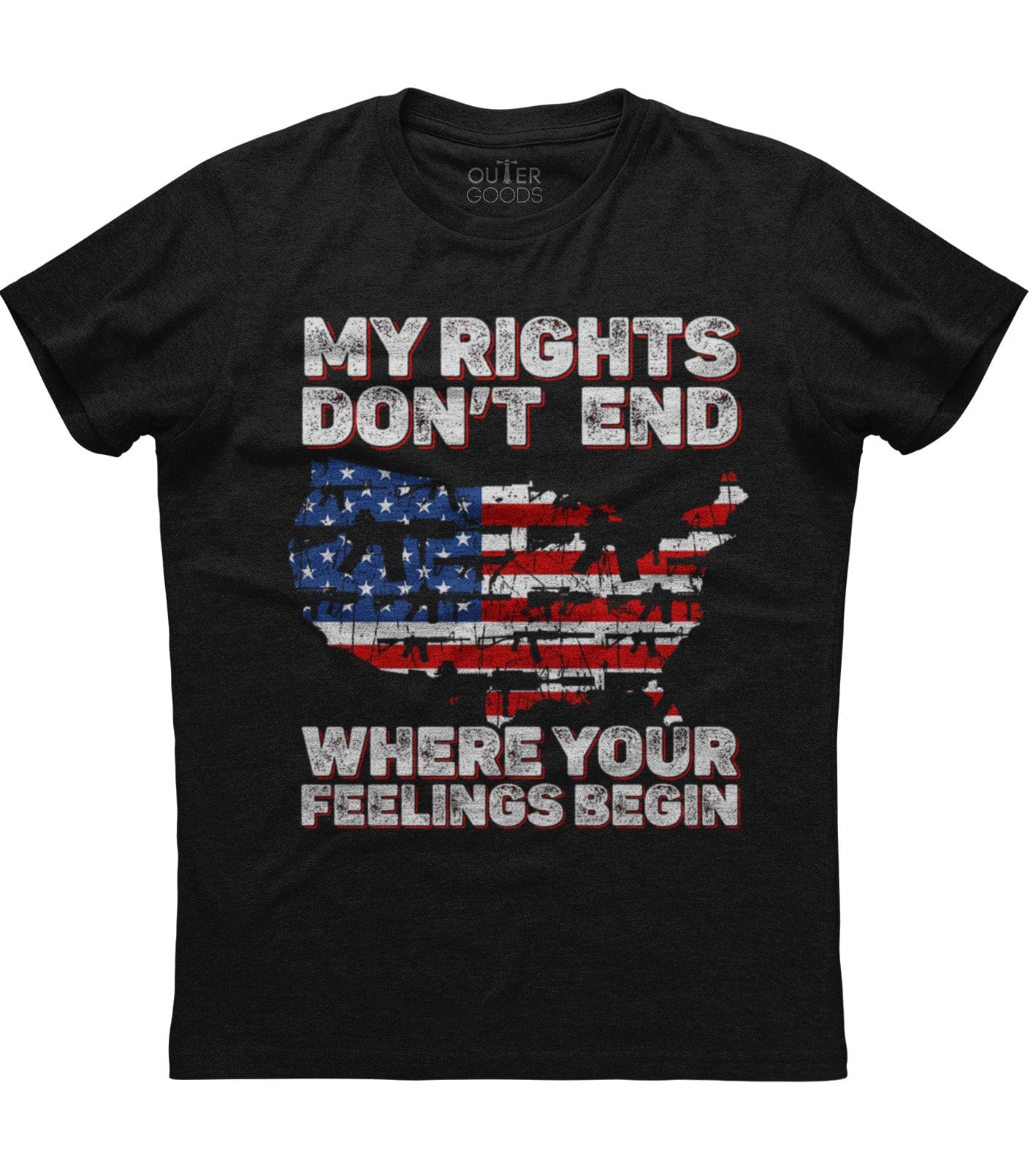 My Rights Don't End Where Your Feelings Begin Patriotic T-Shirt (O)