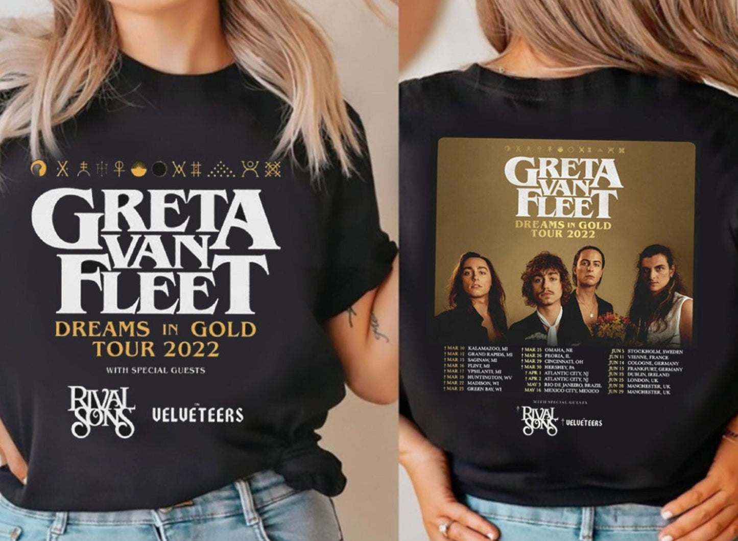 Dreams in Gold Shirt, Greta Van Fleet Shirt