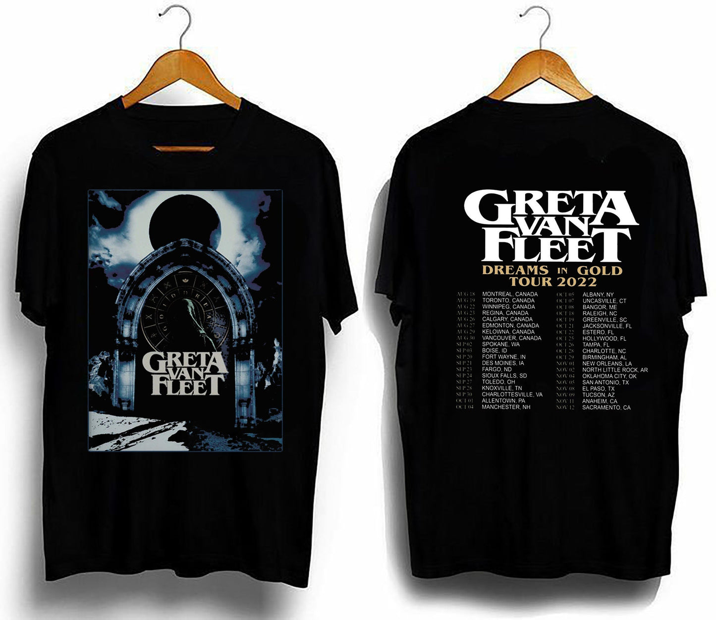 Greta Van Fleet Tour Double Sided T-shirt