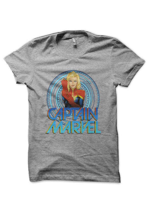Captain Marvel Grey Melange T-Shirt