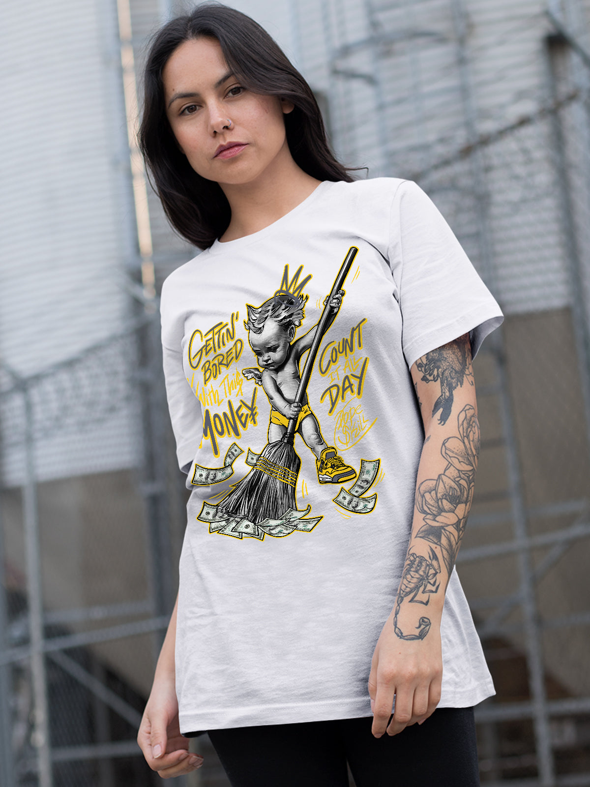 AJ 4 Lightning DopeSkill T-Shirt Gettin Bored With This Money Graphic