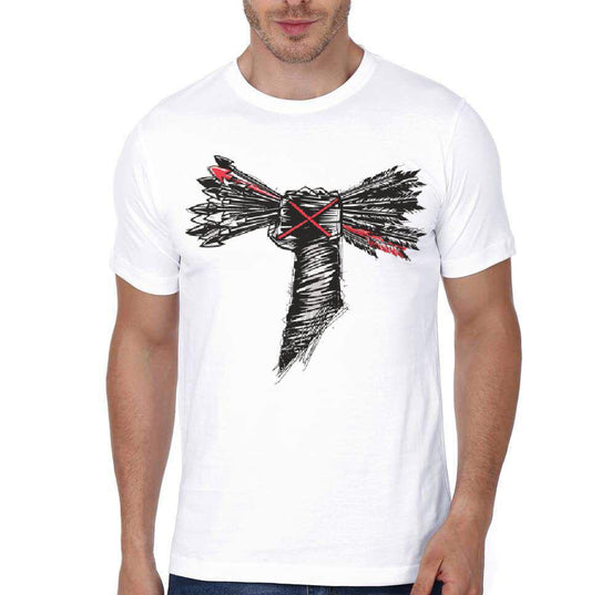 Cm Punk Half Sleeve White T-Shirt Style002