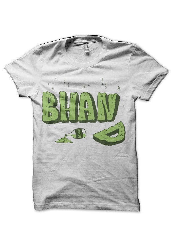 Bhand White Half Sleeve T-Shirt