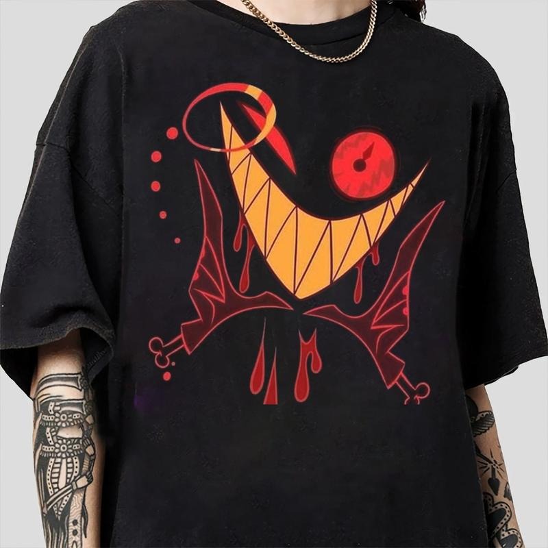 Alastor Demon T-Shirt, Hazbin Hotel Characters, Hazbin Hotel T-Shirt, Hazbin Hotel Cartoon , Birthday Gift for fan, Helluva Boss-1
