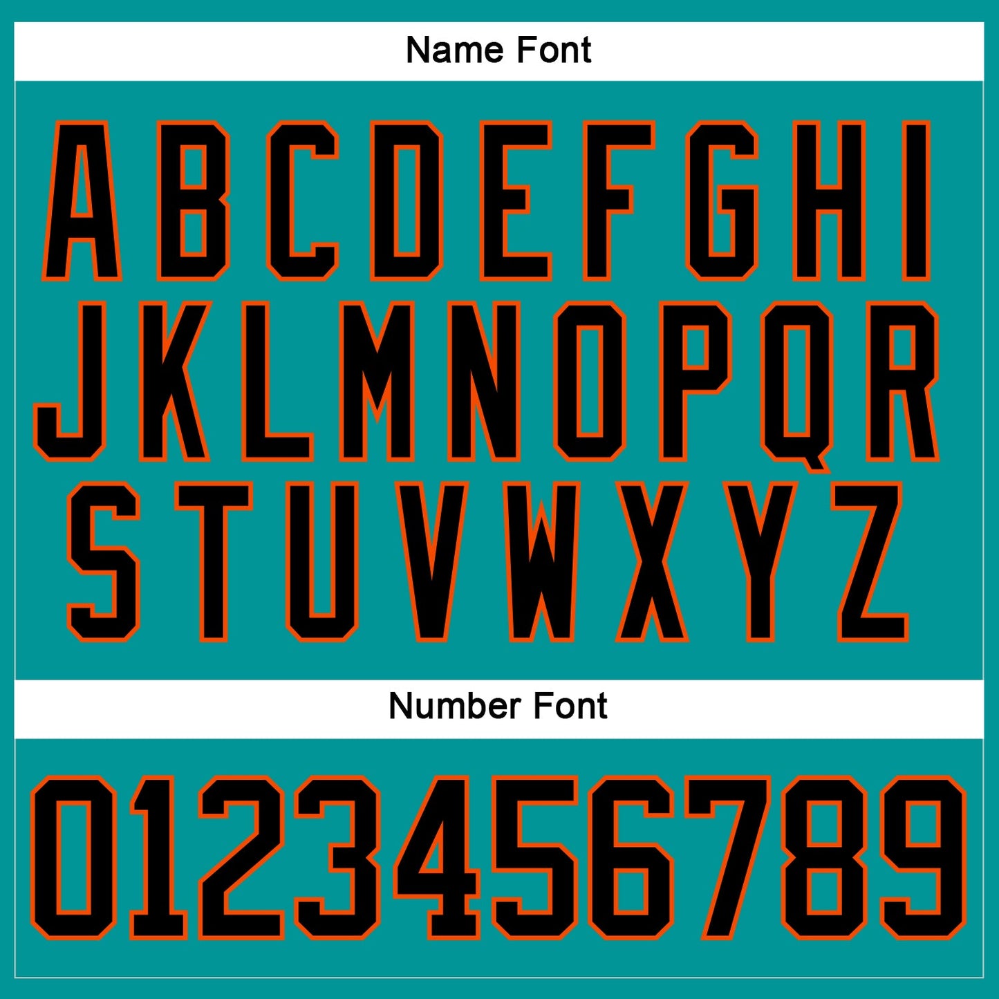 Custom Aqua Black-Orange Hockey Jersey