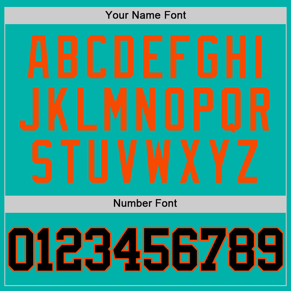 Custom Aqua Black-Orange Authentic Basketball Jersey