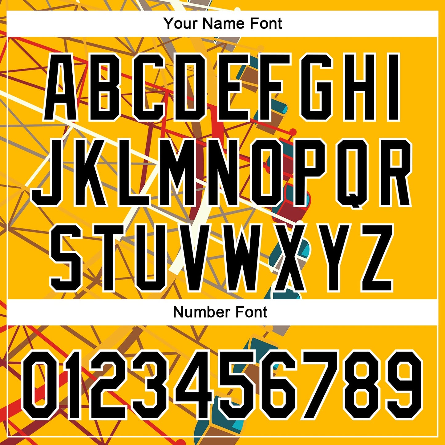 Custom Gold Black-White 3D Nikita Fraser Ferris Wheel Authentic Baseball Jersey