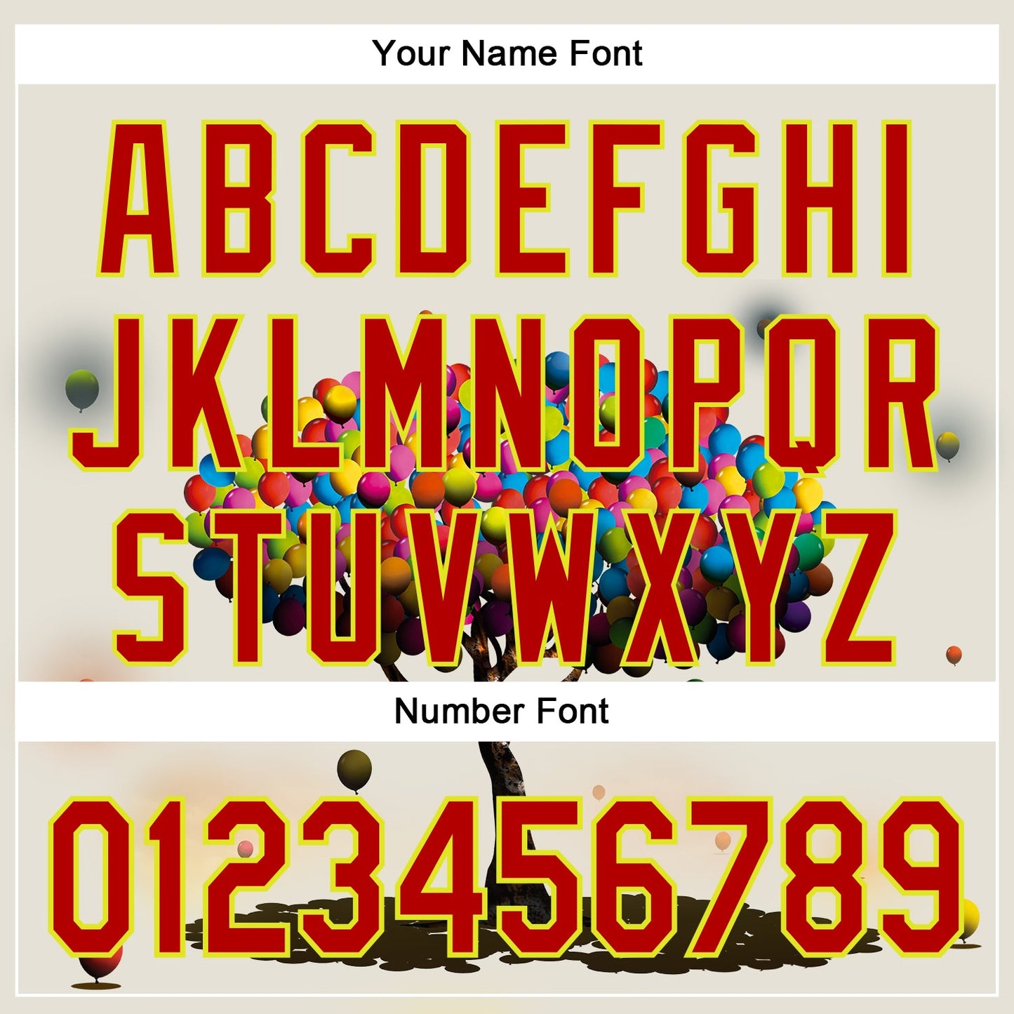 Custom Cream Red-Neon Yellow 3D Marcel Caram Balloon Tree Authentic Baseball Jersey