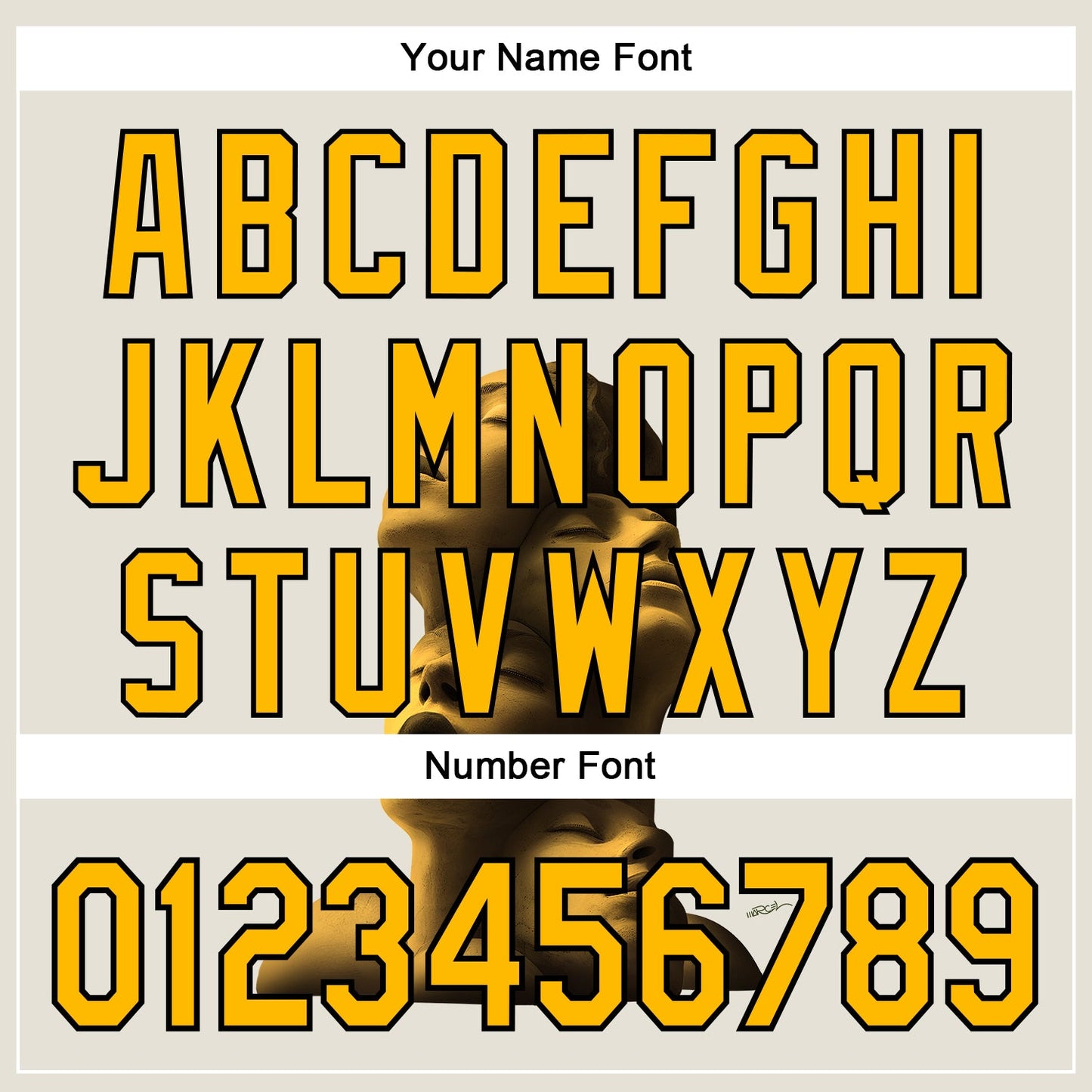 Custom Cream Gold-Black 3D Marcel Caram Composition With Head Authentic Baseball Jersey