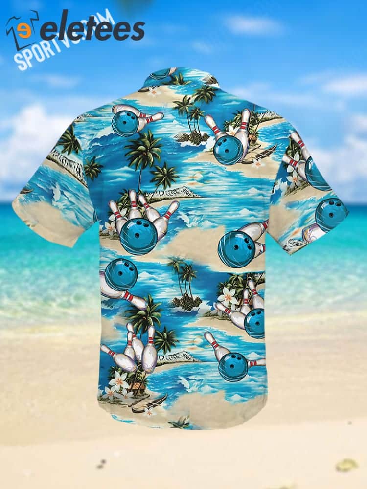 BOWLING BEACH PALM TROPICAL HAWAII SHIRT