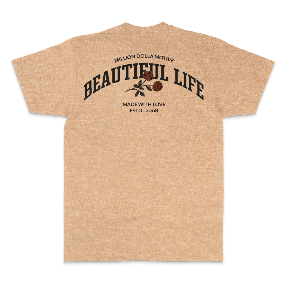 Beautiful Life - Blush Tan Vintage Dye T-Shirt