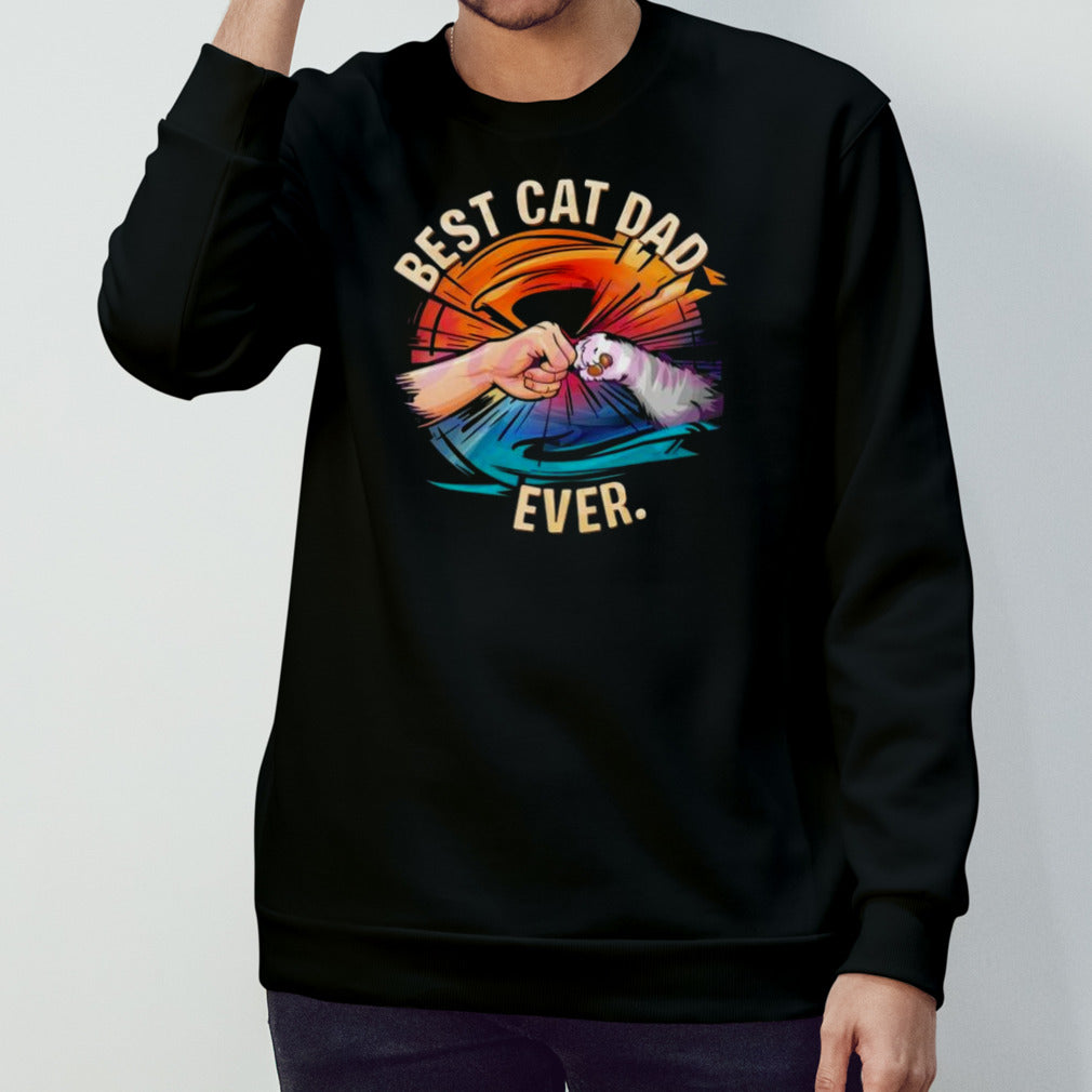 Best Cat Dad Ever Cat Paw Hightfight 2024 T-shirt