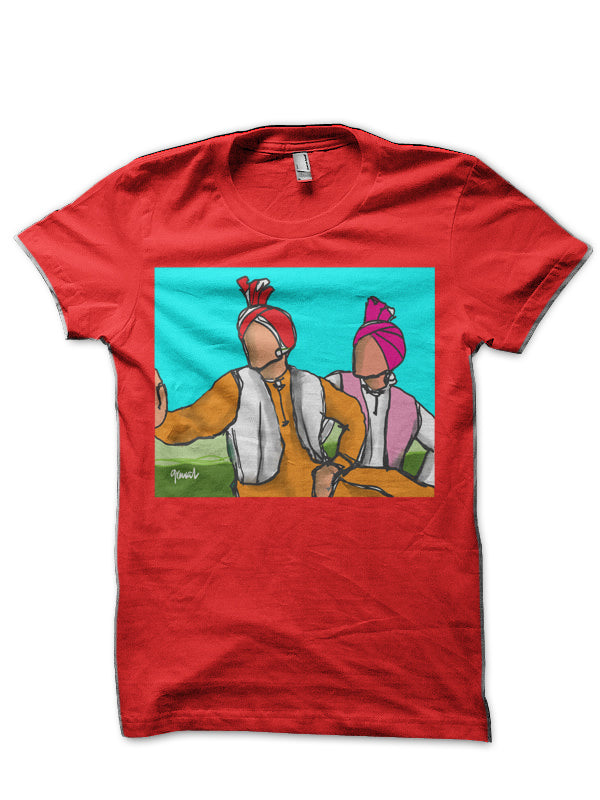 Bhangra Dancers Red T-Shirt