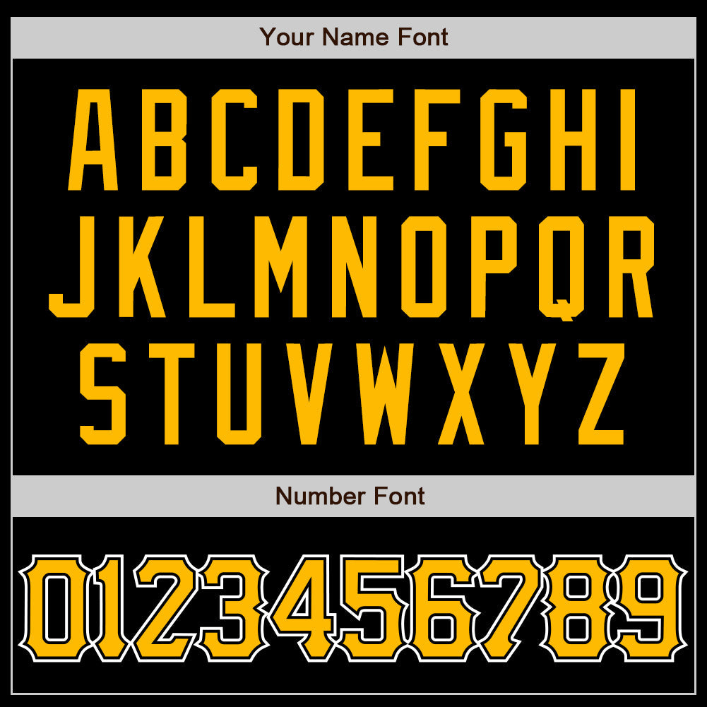 Custom Black Gold-Yellow Authentic Baseball Jersey