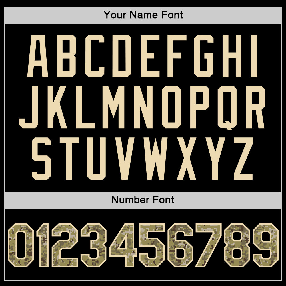 Custom Black Camo-Cream Mesh Authentic Throwback Baseball Jersey