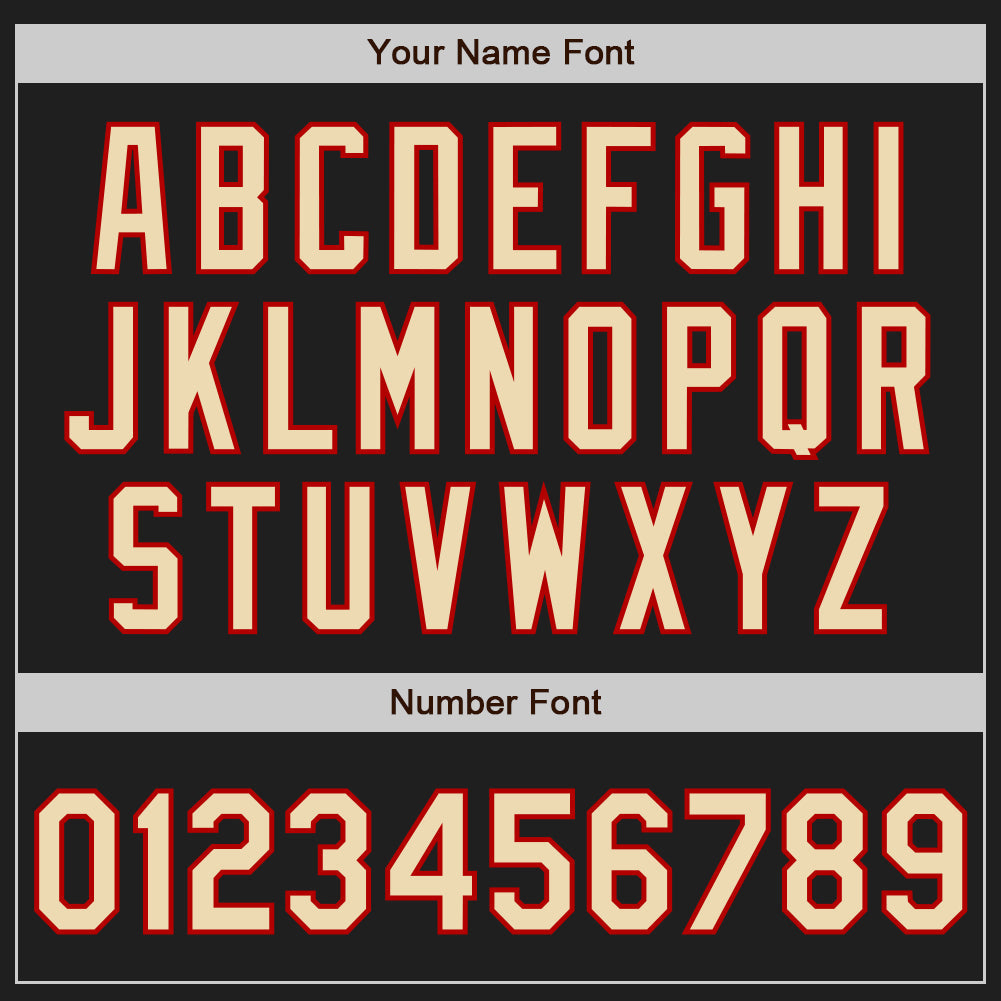 Custom Black Cream-Red Authentic Baseball Jersey