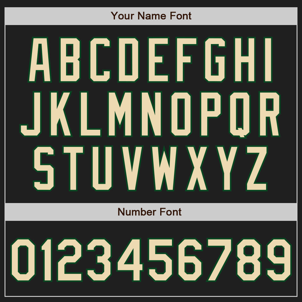 Custom Black Cream-Green Authentic Baseball Jersey