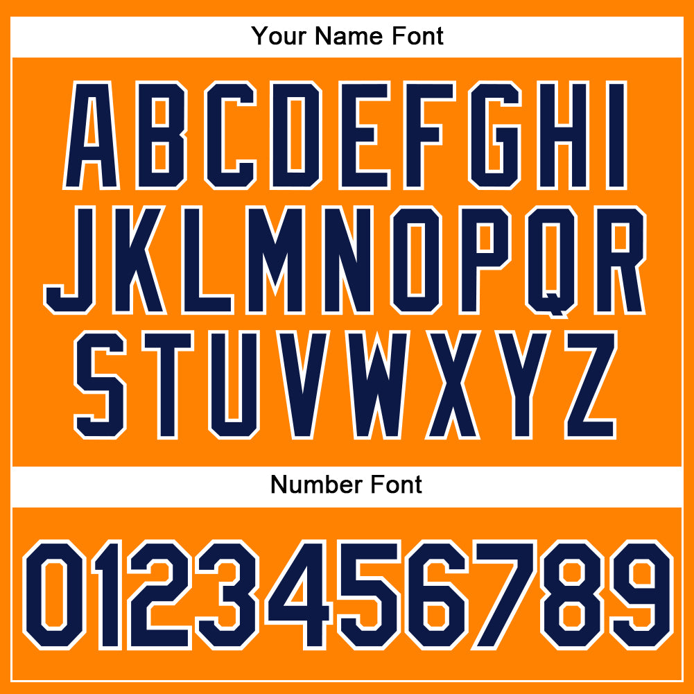 Custom Bay Orange Navy-White Authentic Baseball Jersey