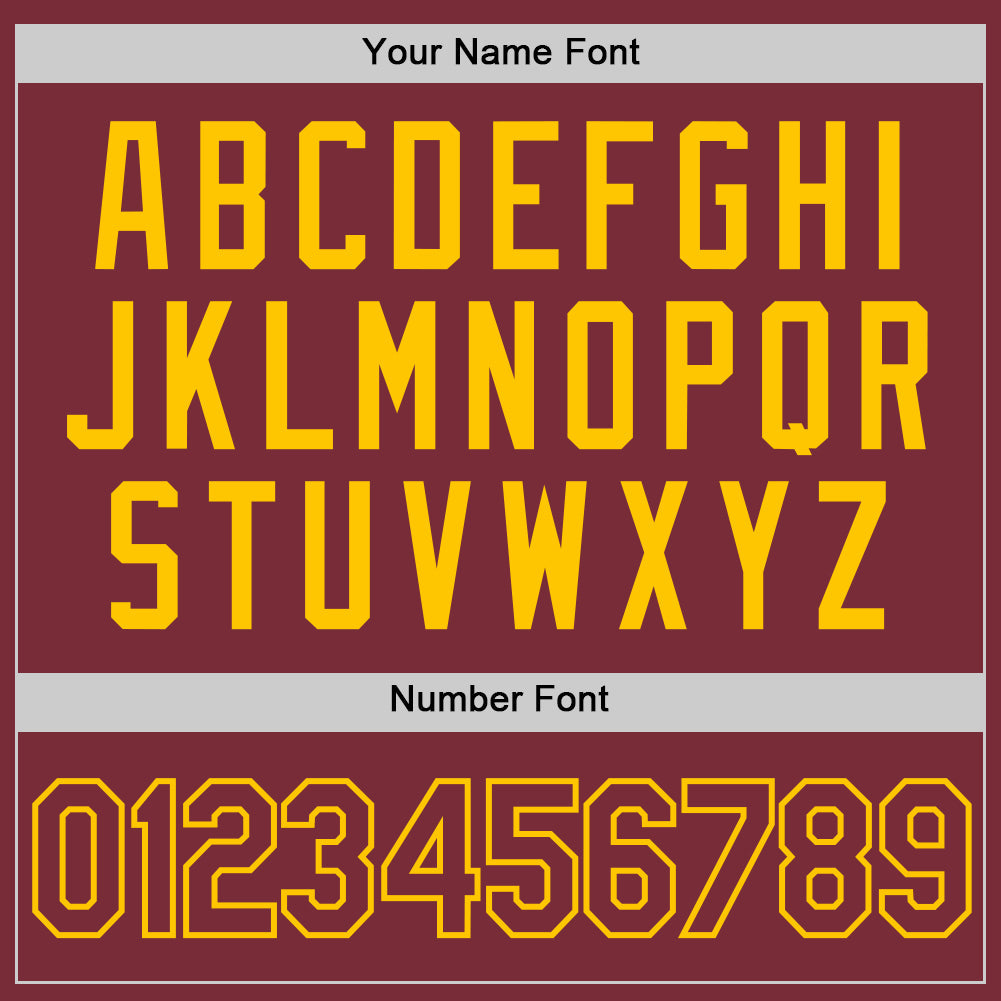 Custom Burgundy Yellow Authentic Baseball Jersey