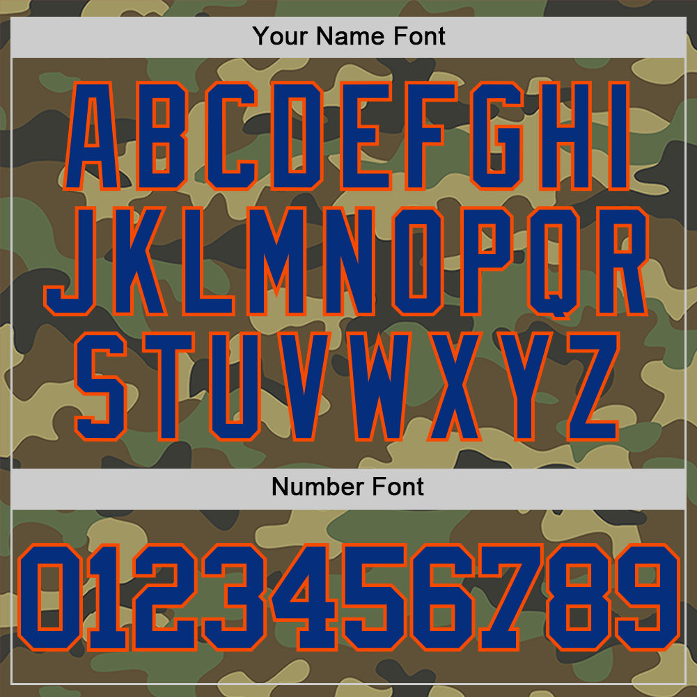 Custom Camo Royal-Orange Authentic Salute To Service Basketball Jersey