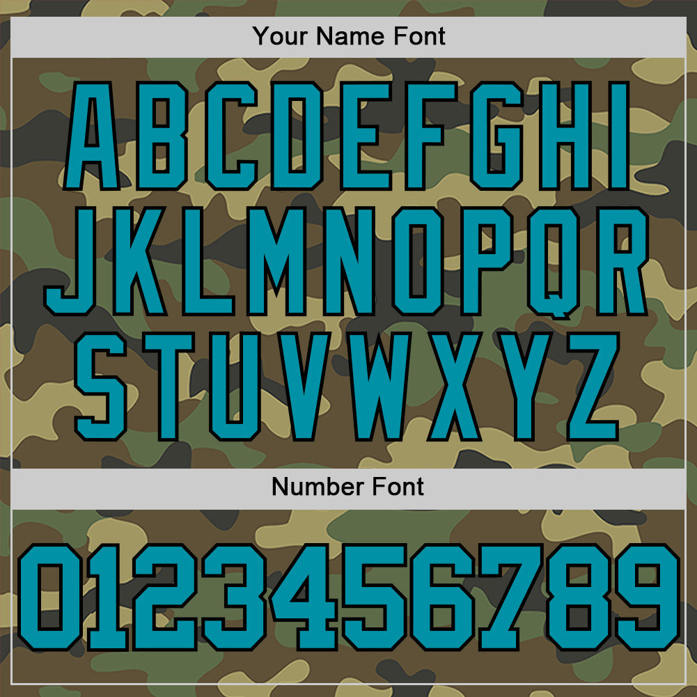 Custom Camo Teal-Black Authentic Salute To Service Basketball Jersey